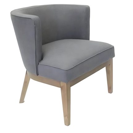 Zafrona Compact Upholstered Chair in Light Grey